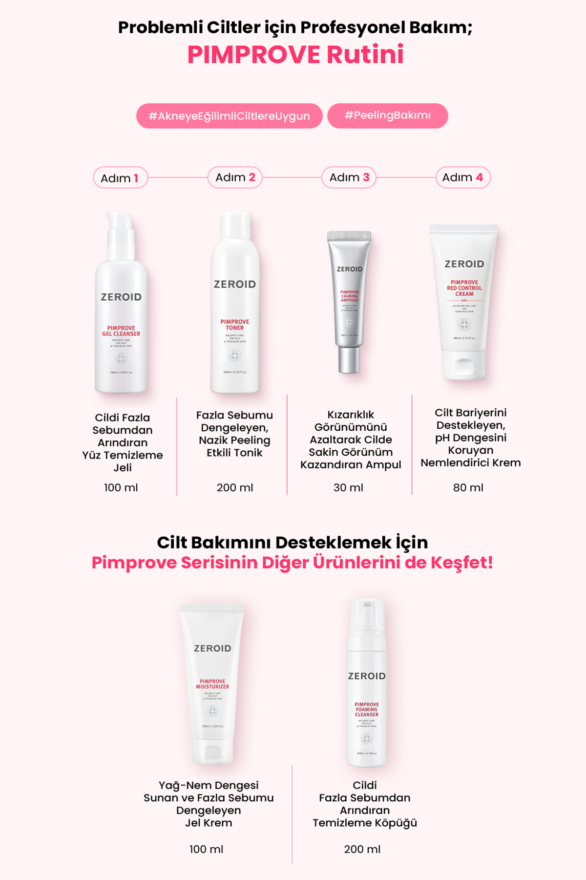 Akneye Eğilimli Ciltler İçin Yağ-Nem Dengesi Sunan Temizleme Köpüğü Pimprove Foaming Cleanser — F79834 — تصویر 8 از 9