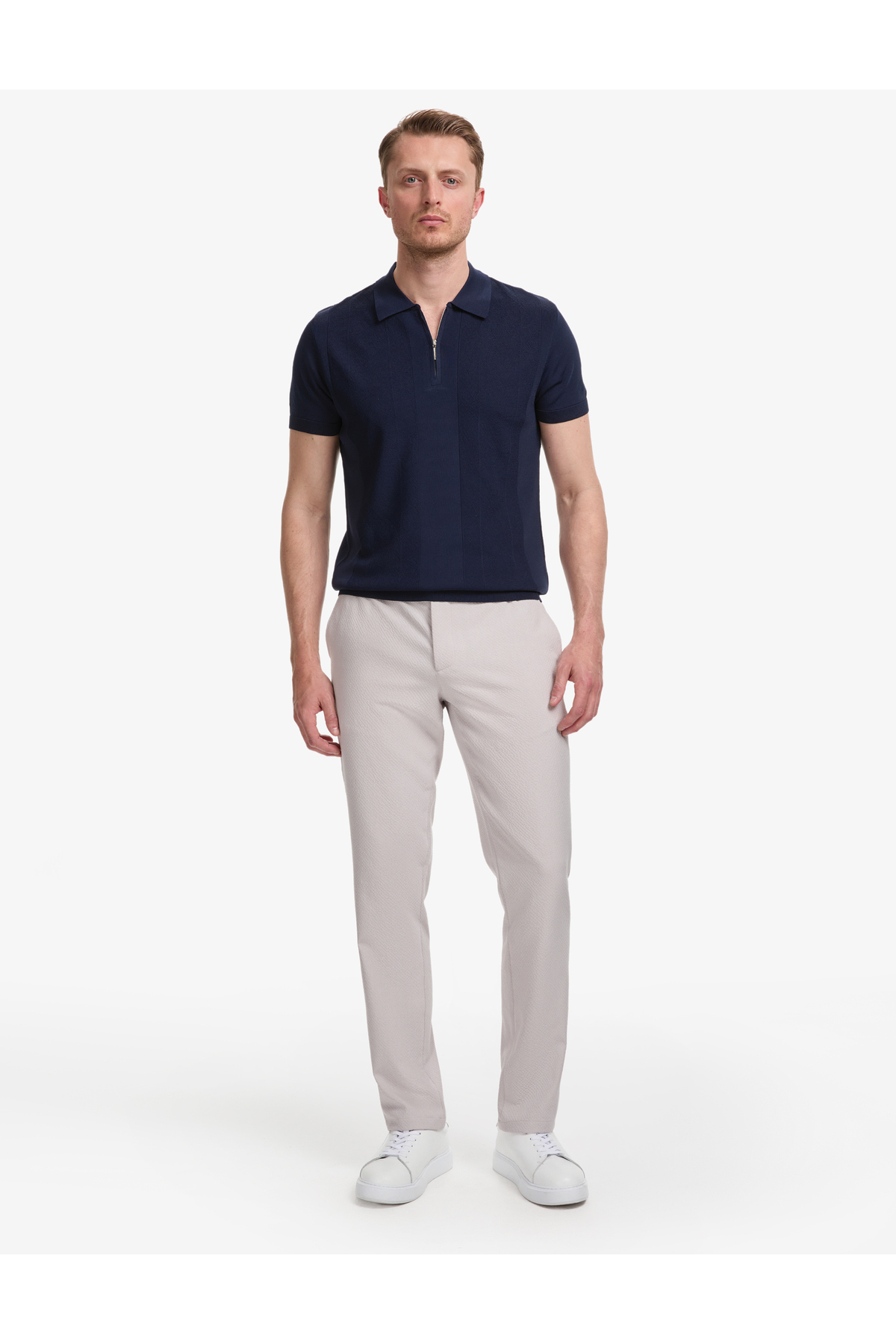 شلوار خاکستری Ex. Slim Fit با کمر کشی 50324265-VR024 پیر کاردین شلوار Pierre Cardin