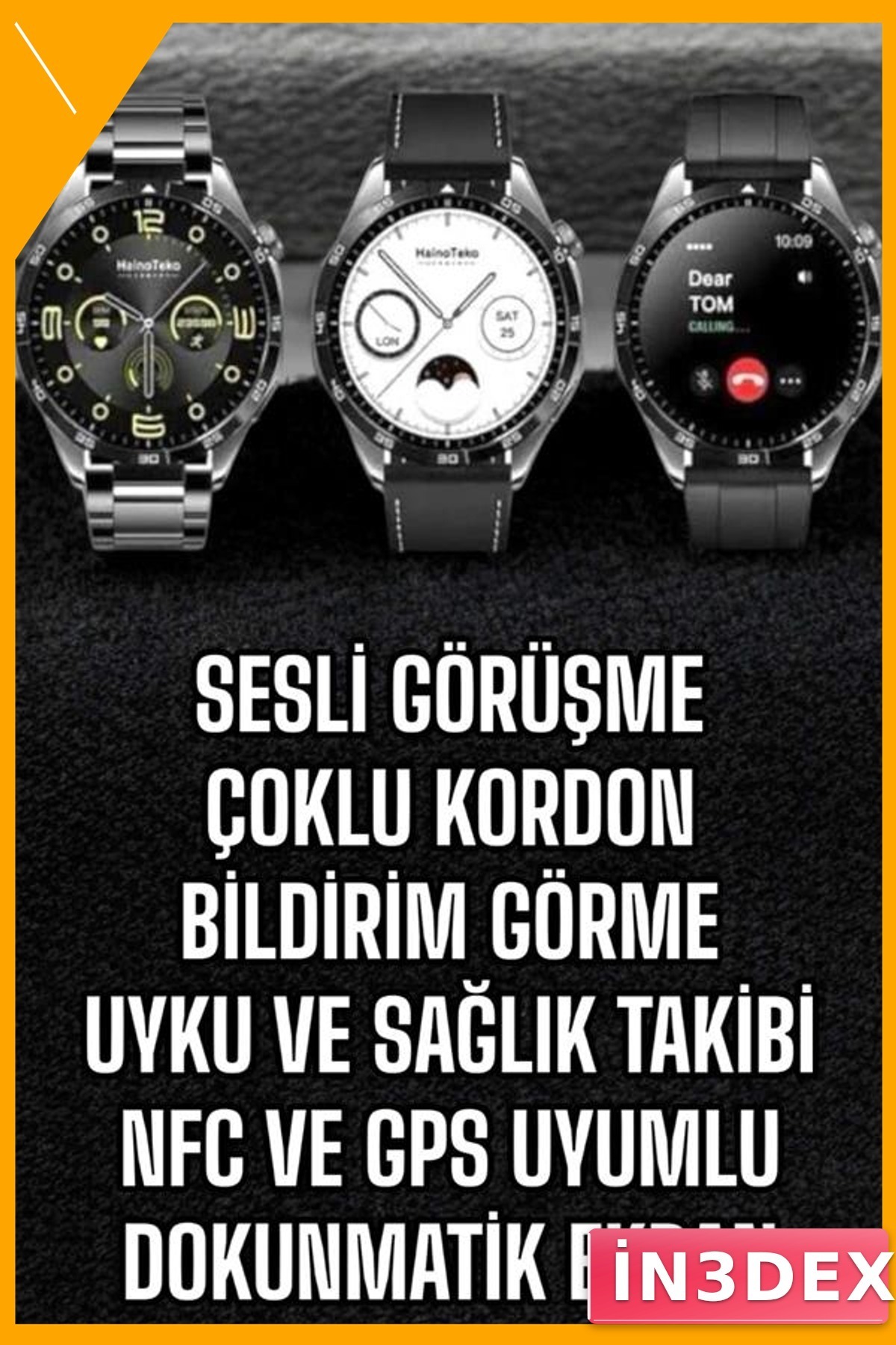Nabız Tansiyon Ölçerli Akıllı Saat NFC Uyumlu Titreşimli