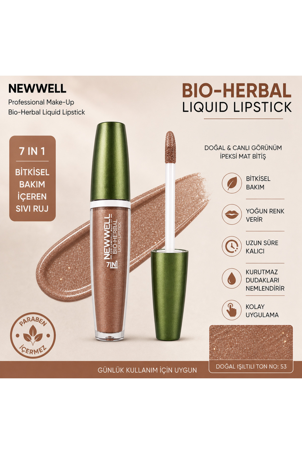 New Well Newwell Professional Make-Up Bio-Herbal Liquid Lipstick No04