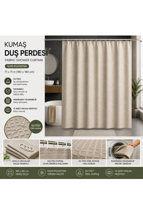 Generic Kumaş Duş Perdesi – Su İtici %100 Polyester