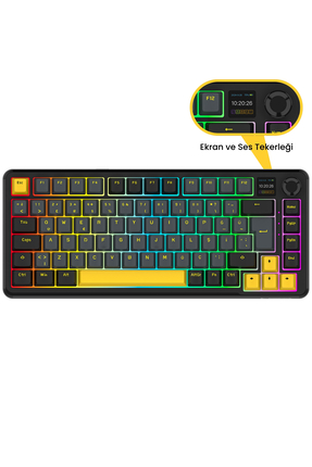 Rampage Kenpachi 75 Ekranlı Oil Switch Bluetooth/2.4G/Kablolu RGB Hot Swap Ga...