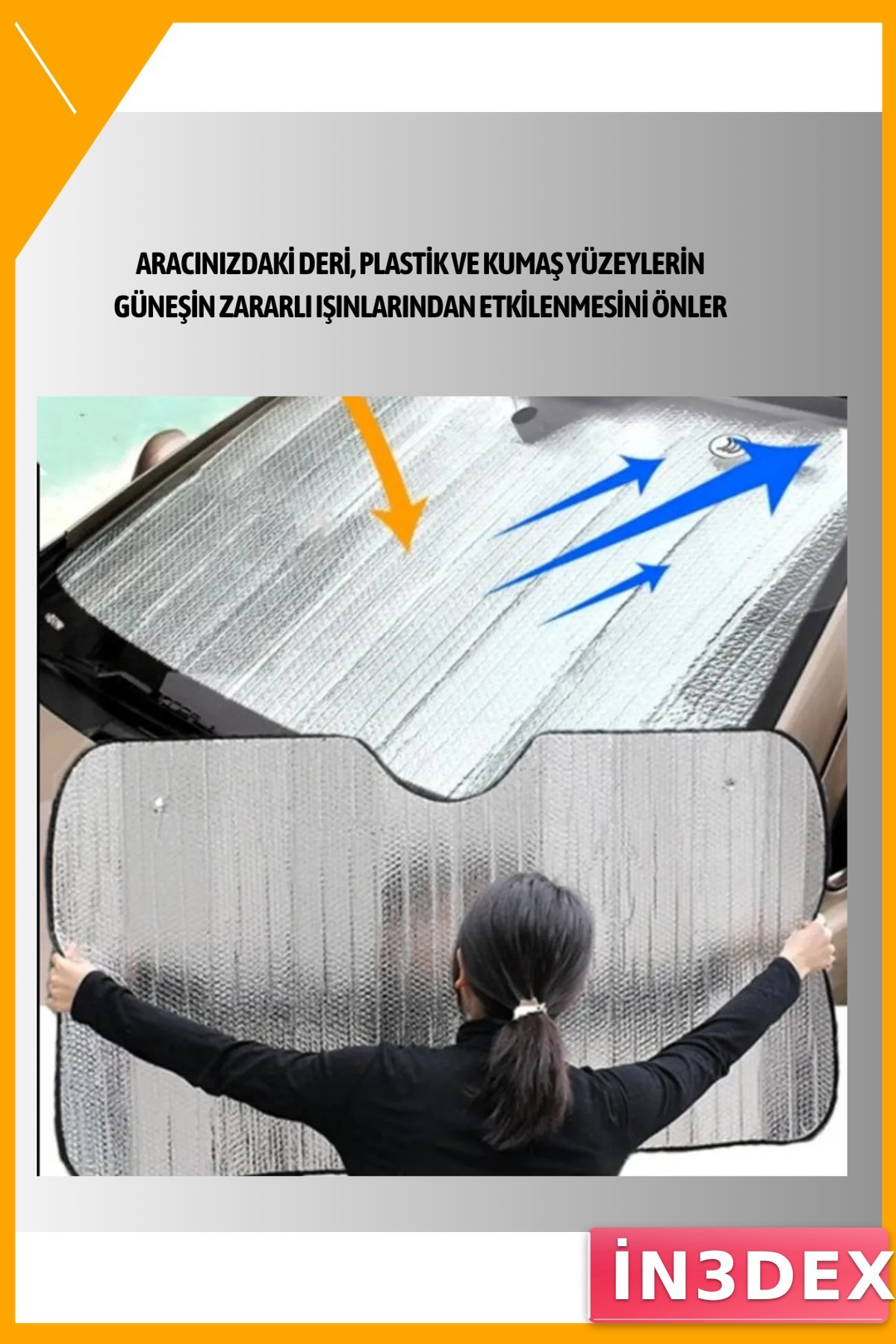 Katlanabilir Oto Güneşliği Metalize Yansıtıcı UV Korumalı