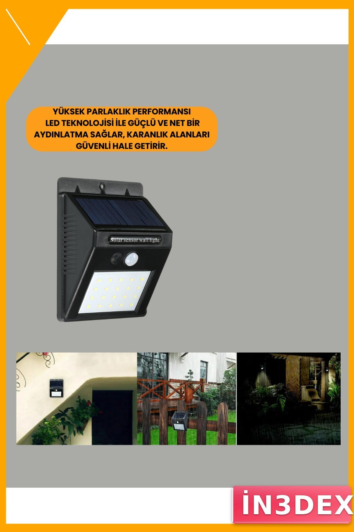 Güneş Enerjili 144 LED Dış Mekan Güvenlik Lambası Geniş Aydınlatma