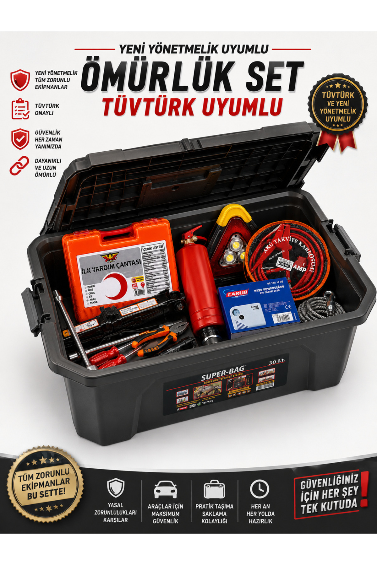 Toptancı Amca Trafik Seti İlk Yardım Çantalı Yangın Tüplü Araç
