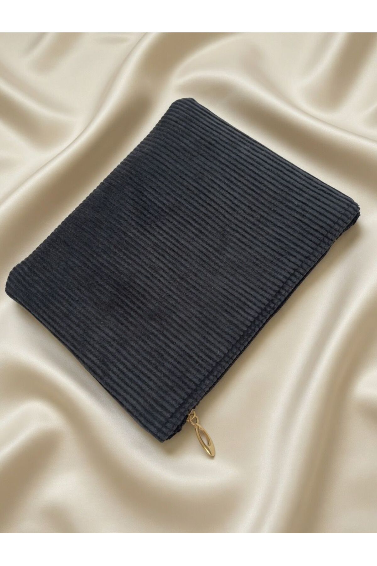VELORİA BAG & SCARF Veloria Bag Zigzag clucth çanta DOKUMA KUMAŞ ve KORUMA PEDİ içeren İpad tablet taşıma çantası 18x 26 cm iç kapasite görsel 4