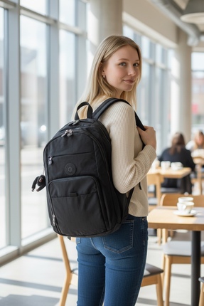 Mox Bags Unisex Krinkıl Su Geçirmez Kumaş Büyük Boy Çok Gözlü Okul ve Seyahat...