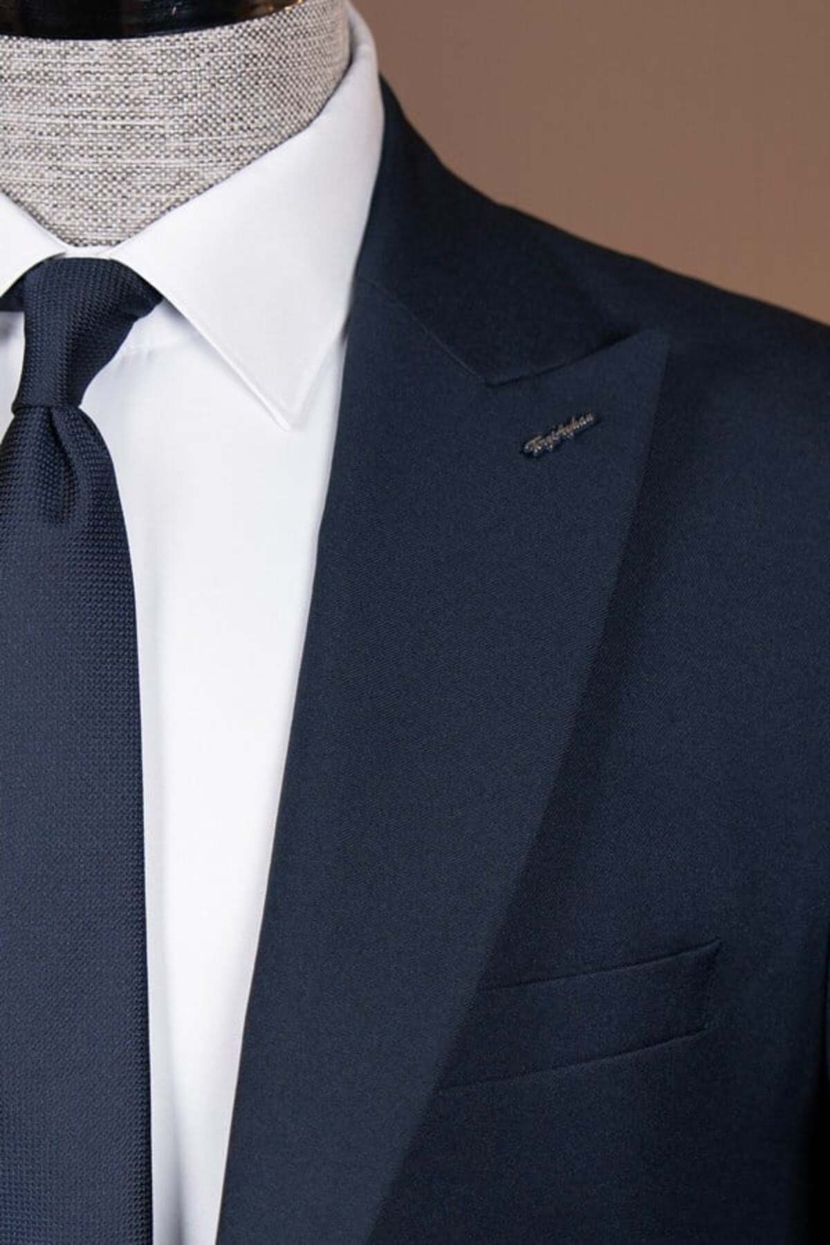 terzi ayhan Slimfit K. Yelekli Takım Elbise Lacivert görsel 2