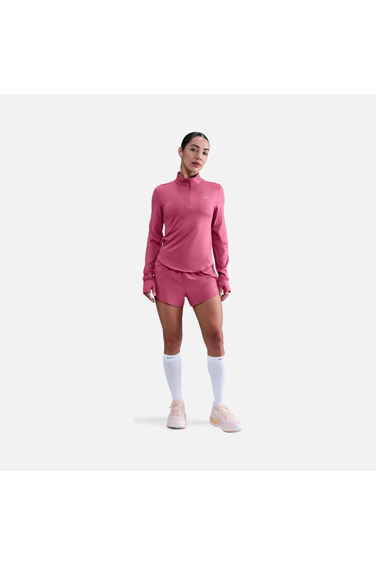 Nike Swift Kadın Pembe Koşu Üstü Dri-FIT UV Fermuarlı Sweatshirt | HQ0499-634 görsel 6