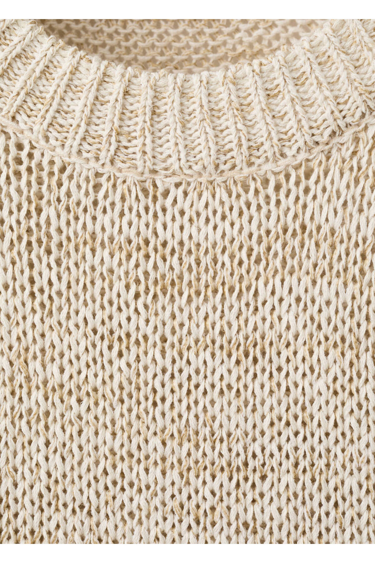 MANGO  Short-sleeved heathered knit sweater - Görsel 8