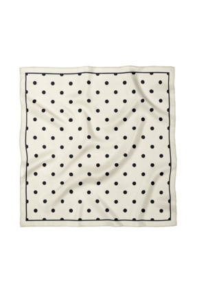 Sultan İpek Puantiye Desenli Fular / Bandana 50x50cm