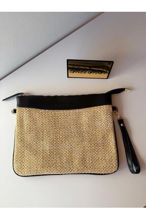 emelimin Hasır Detaylı Askılı Clutch Kadın Portföy El Ve Omuz Çantası