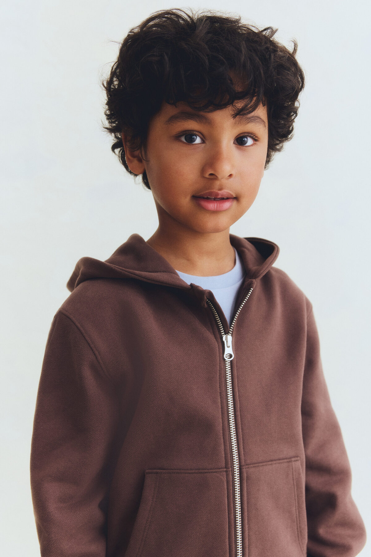 تاپ نخی کلاه دار و زیپ دار اچ اند ام سویشرت H&M