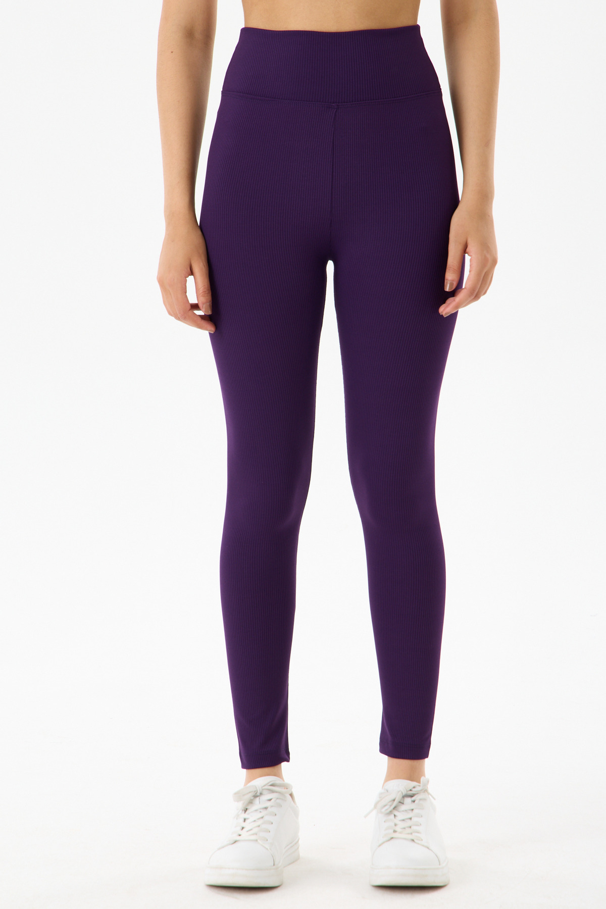 Clothes Fast Kadın Fitilli Yüksek Bel Toparlayıcı Tayt Esnek Günlük Spor Basic Ribana Uzun Tayt görsel 7