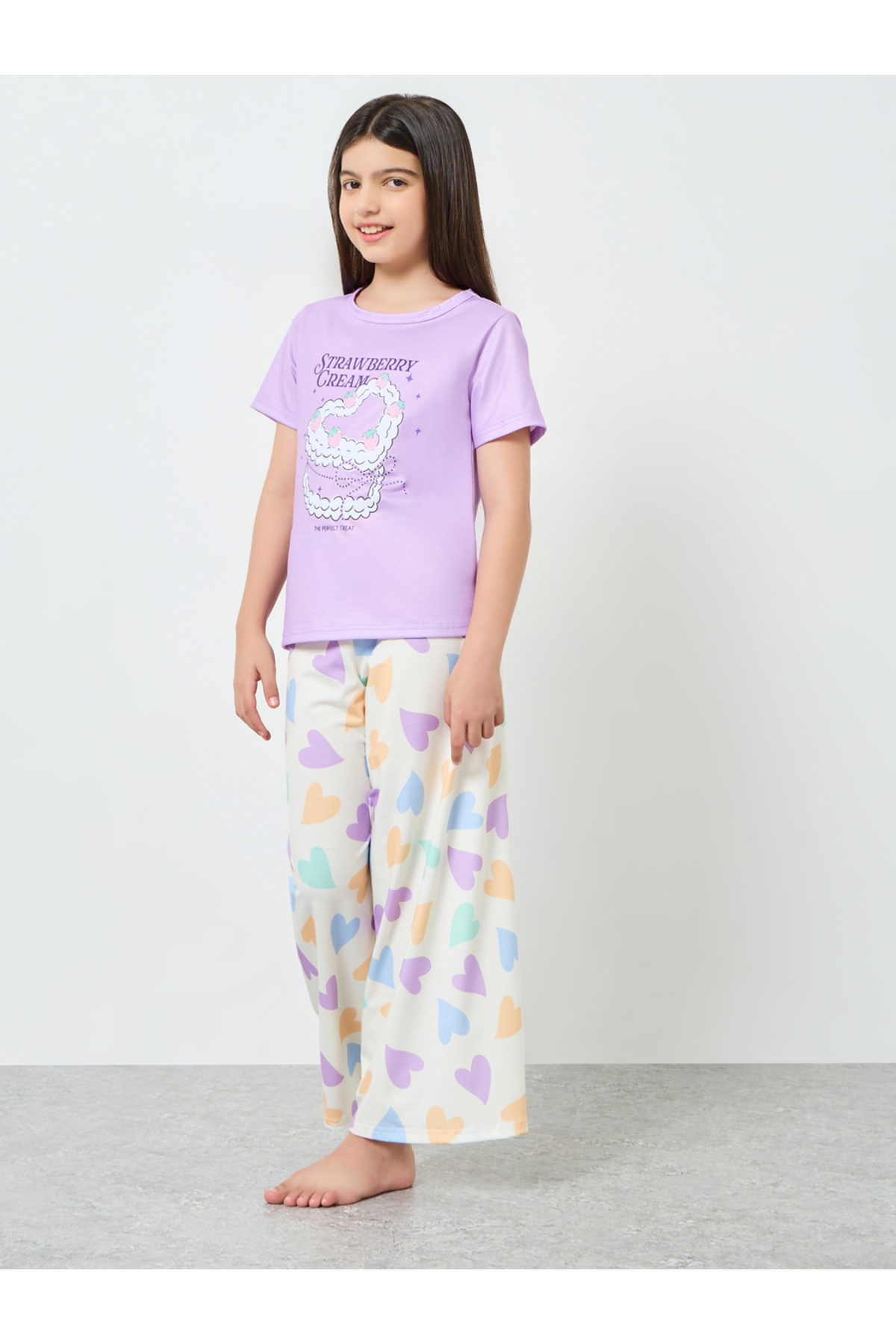 Styli Teen Girls Printed T-Shirt and Pyjama Set