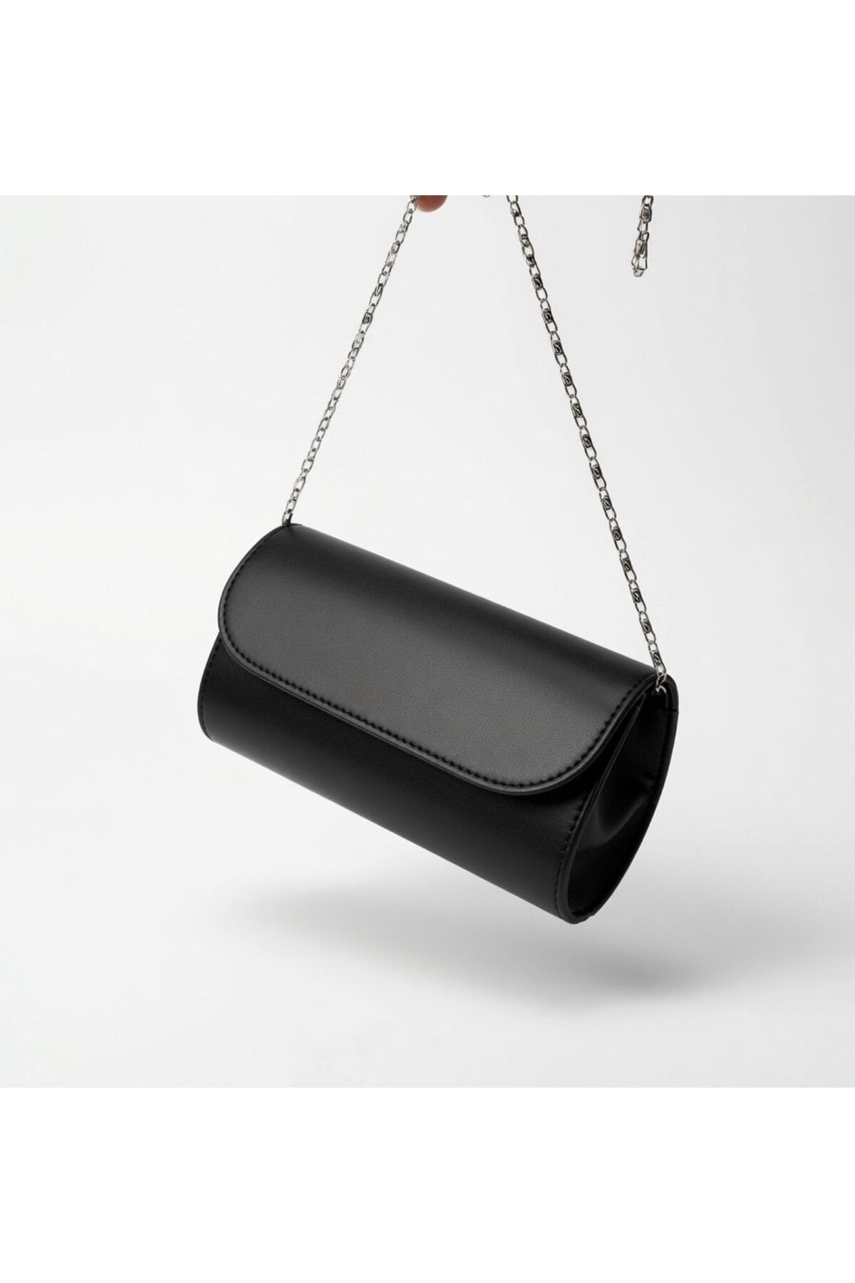 addy Siyah Zincirli Clutch Abiye Çanta