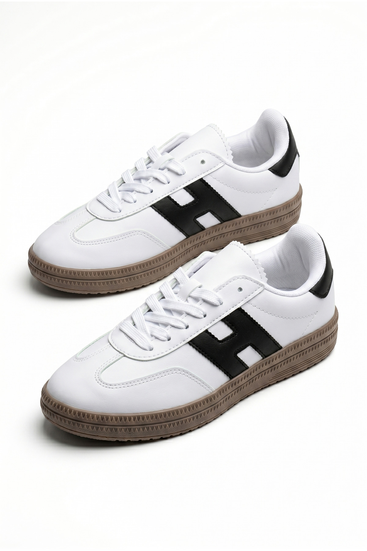 Women's White Patterned Women's Retro Sports Shoes TE03