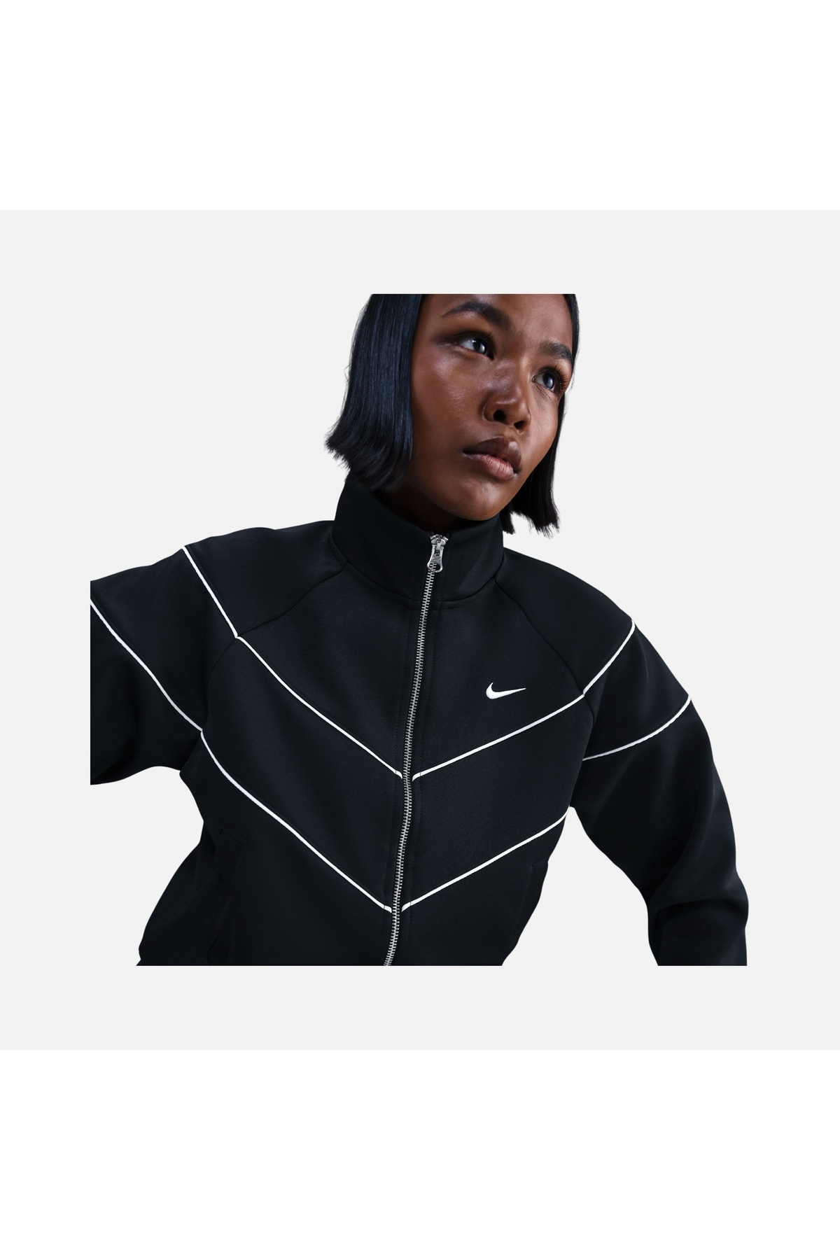 Nike Sportswear Windrunner Tam Boy Fermuarlı Kadın Siyah Ceket | HJ0975-010 görsel 2