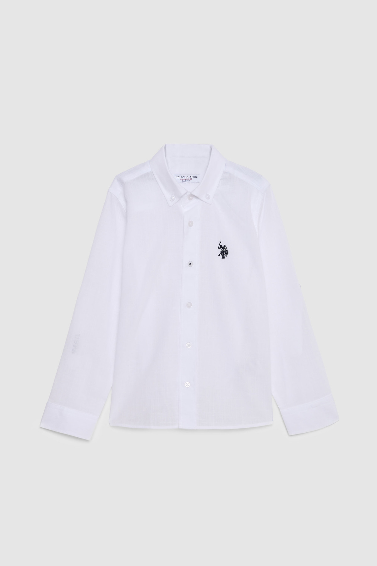 U.S. Polo Assn. Erkek Çocuk Beyaz Uzun Kollu Basic Gömlek 50266085-VR013 — سفید 872957