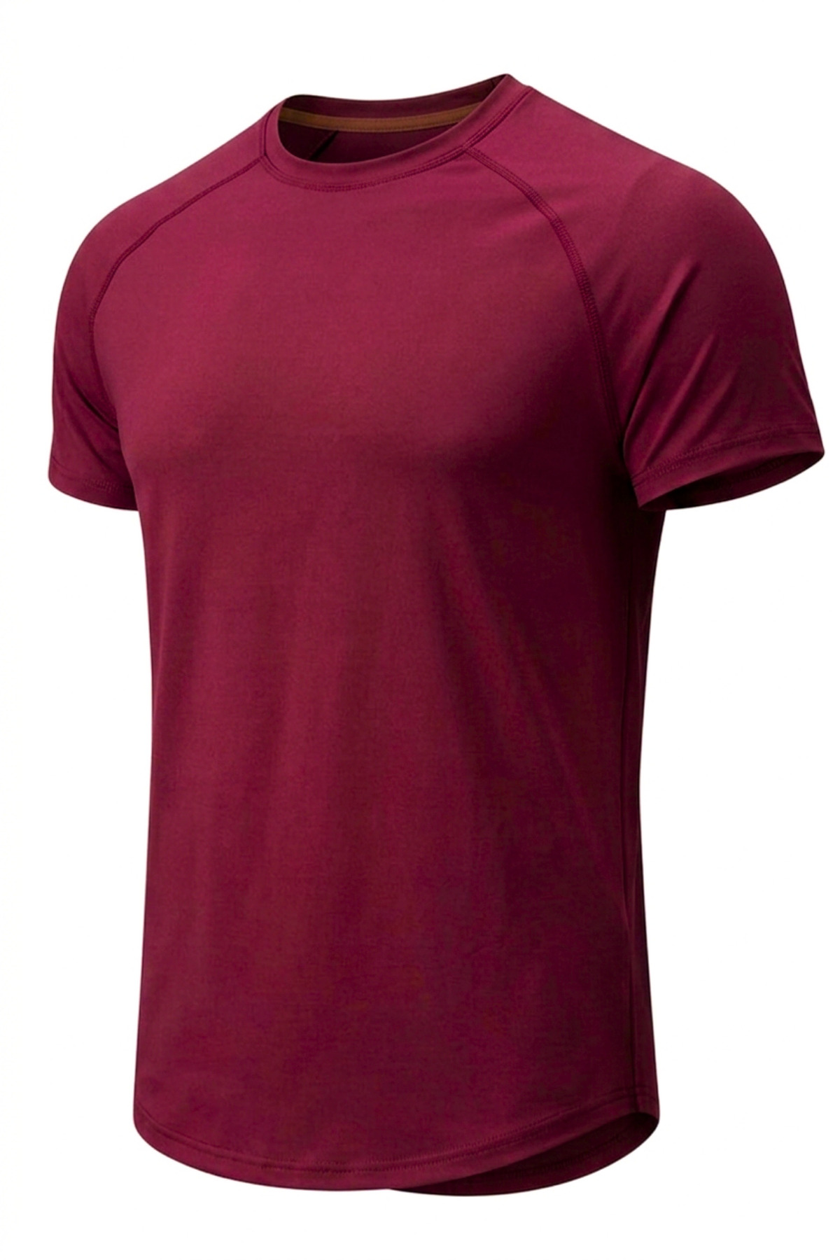Men's Sports T-Shirt Fitness Training T-Shirt Oval Cut Lycra Single Jersey Reglan Sleeve