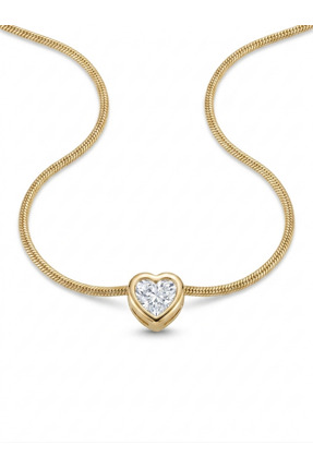 ZARİN JEWELS Kalp Detaylı Balıksırtı Zincirli Çelik Kolye