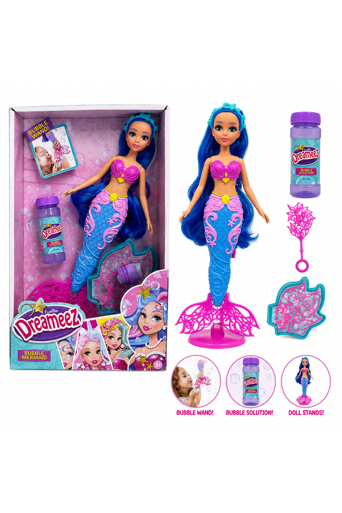 Sunman Dreameez Bubble Mermaid Köpük Çıkaran Deniz Kızı Bebek Seti