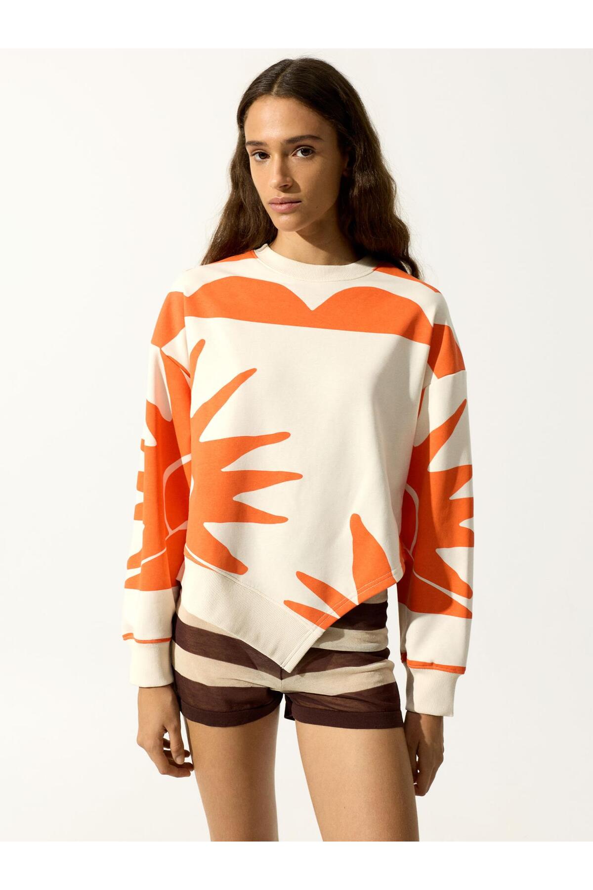 Women's Cotton Patterned Sweatshirt