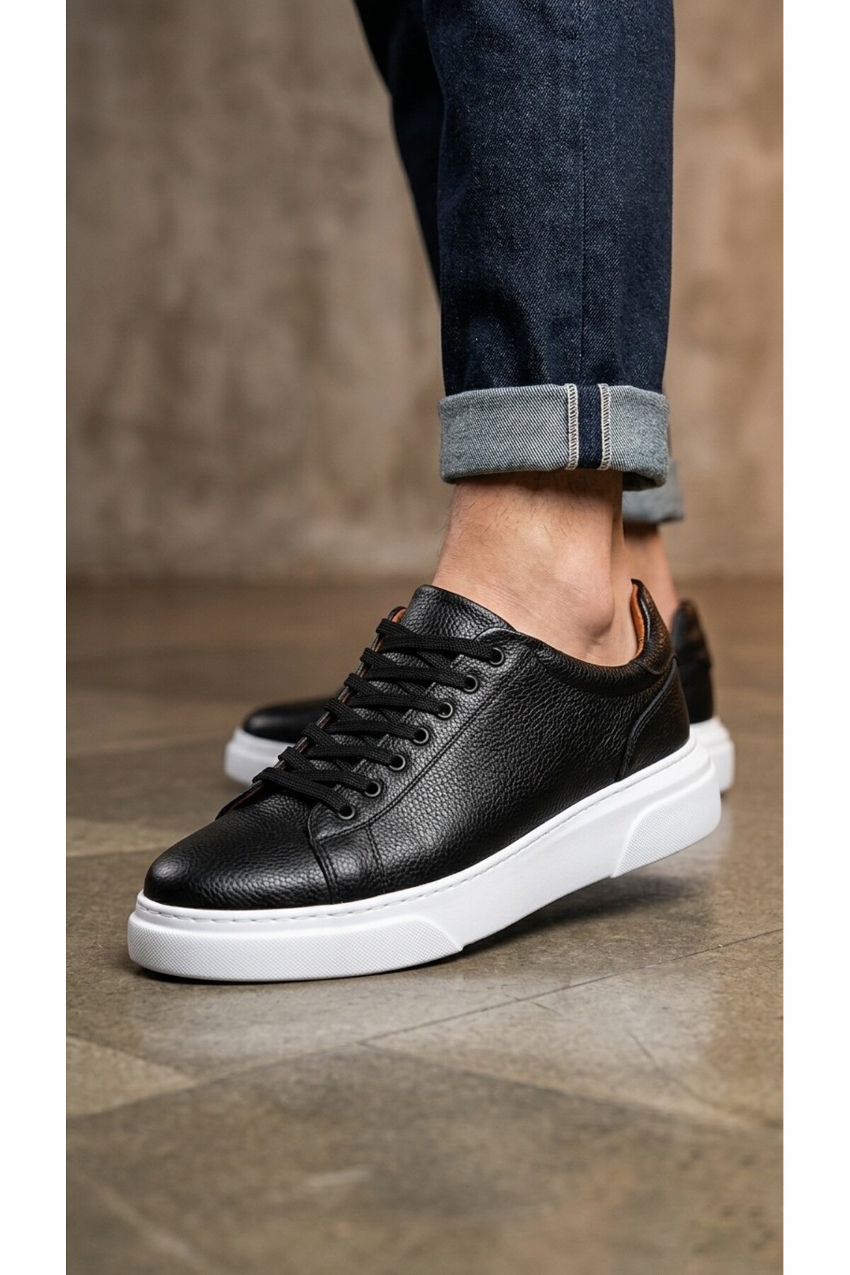 BOA BLF 010 Erkek Sneaker Günlük Casual Spor Ayakkabı Siyah Beyaz Taban