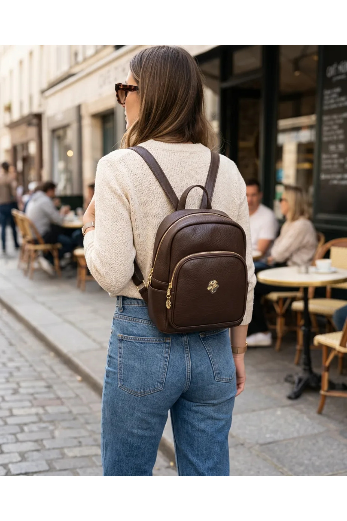 Nas Bag MİSSBAG KALİTELİ KAHVE SIRT ÇANTASI görsel 2