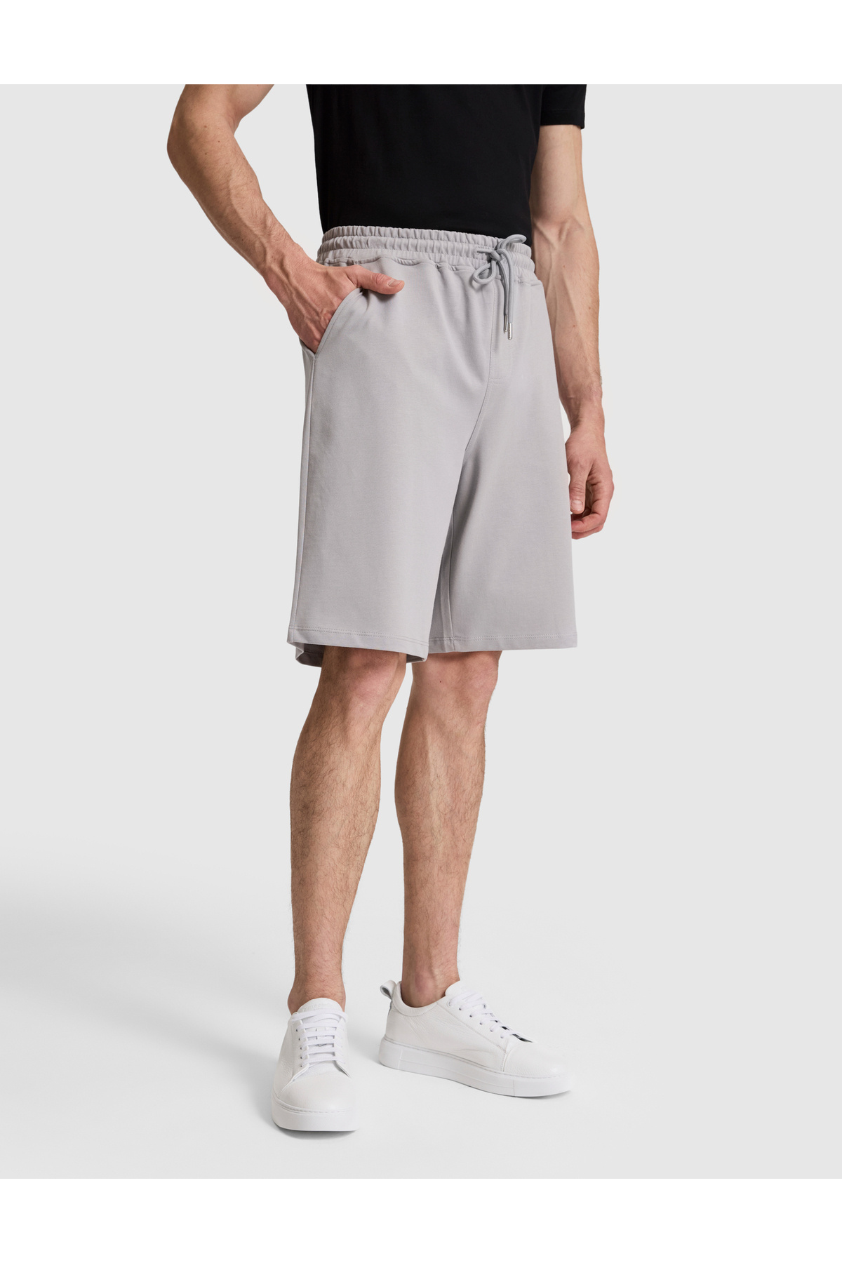 Pierre Cardin Gri Comfort Fit Örme Şort 50327867-VR024 görsel 4