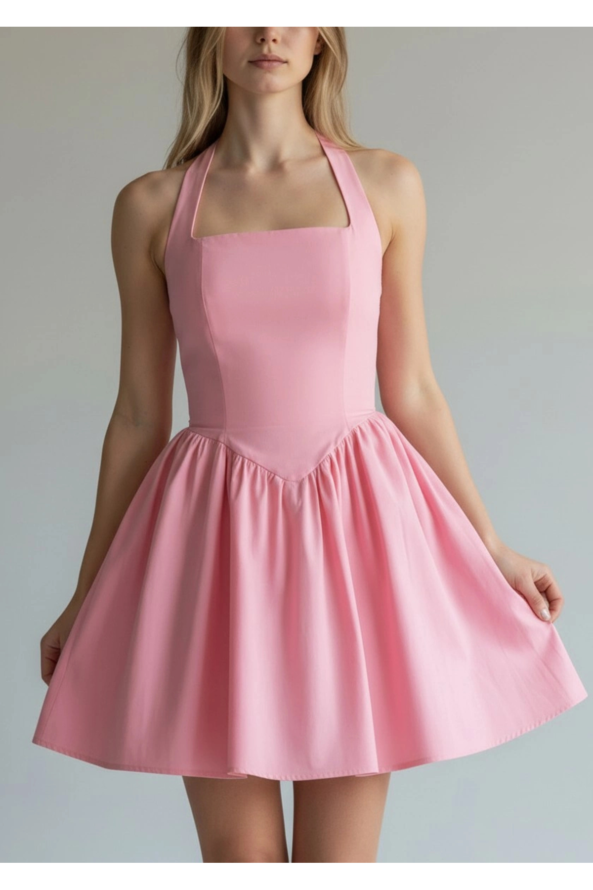 Zora Butik Halter Yaka Prenses Elbise - PEMBE - Fiyatı, Yorumları