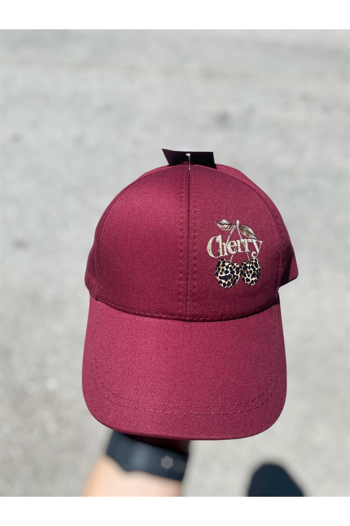 sf collection Cherry Baskılı Kadın Spor Şapka - Ayarlanabilir Pamuklu Cap görsel 7