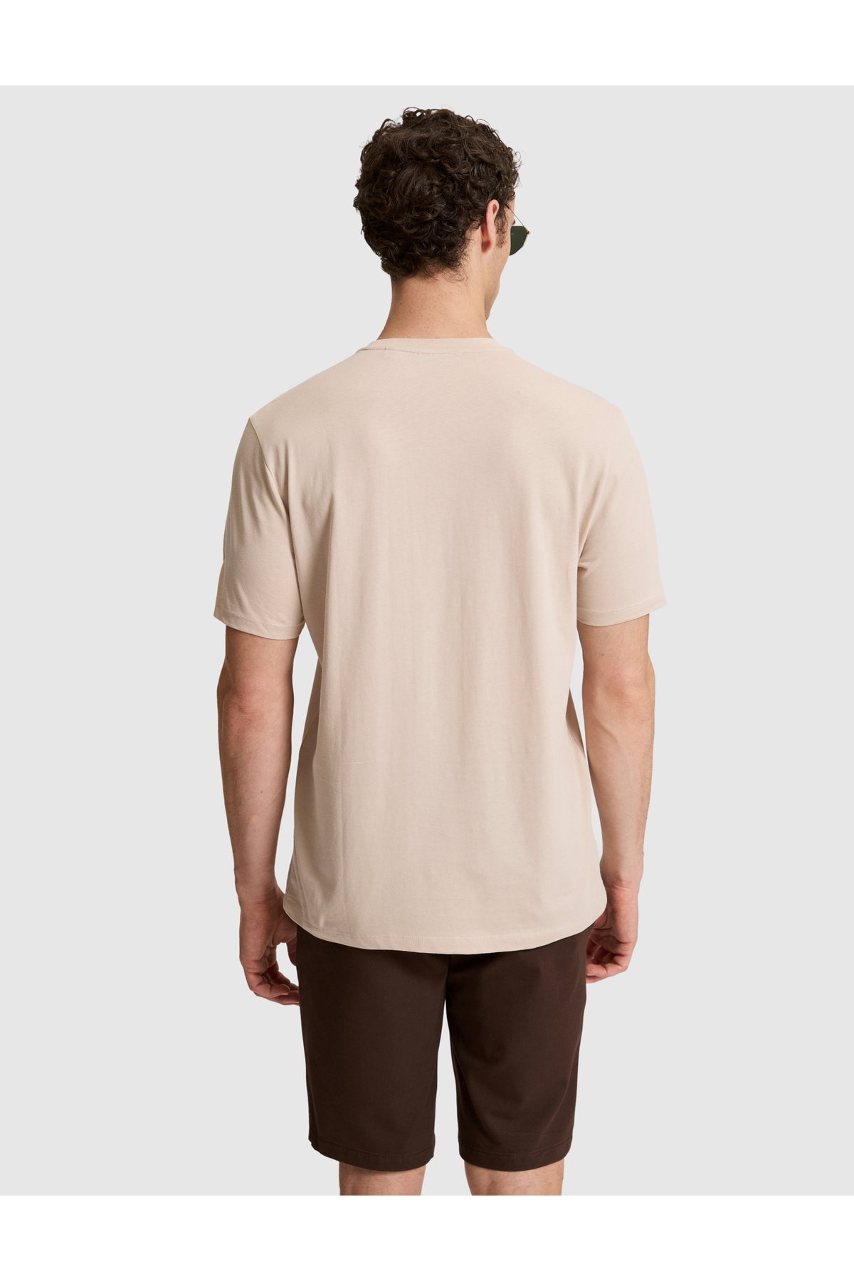 Pierre Cardin Koyu Bej Regular Fit %100 Pamuk Bisiklet Yaka Tişört 50327872-VR088 görsel 6