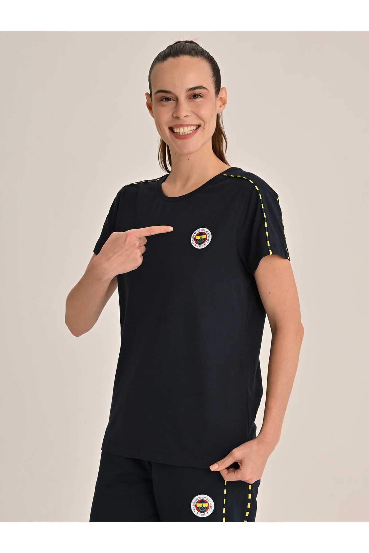 Fenerbahçe Lacivert Tribün Basic Kadın Tshirt görsel 2