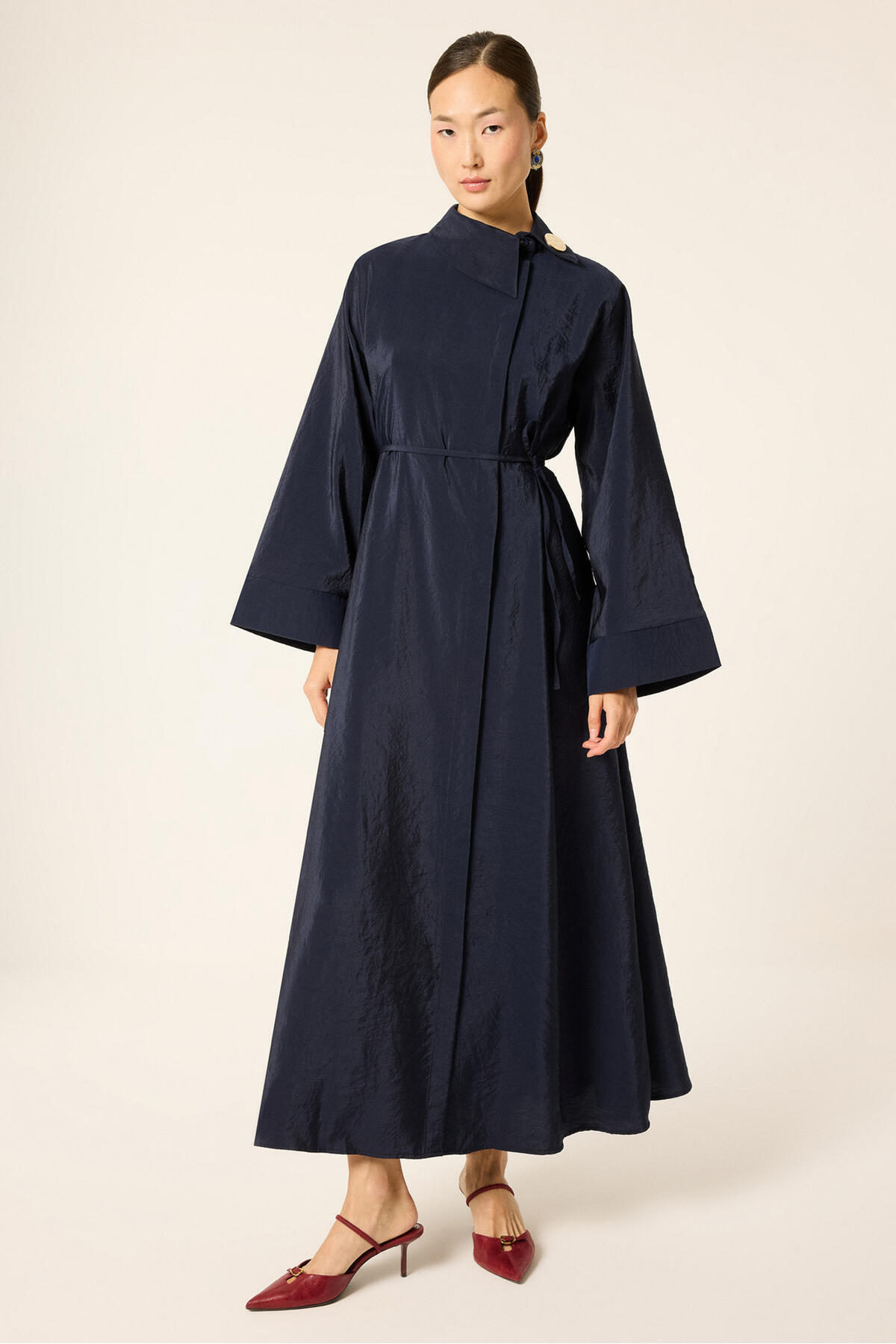 Touche Prive Wide Collar Detail Maxi Dress
