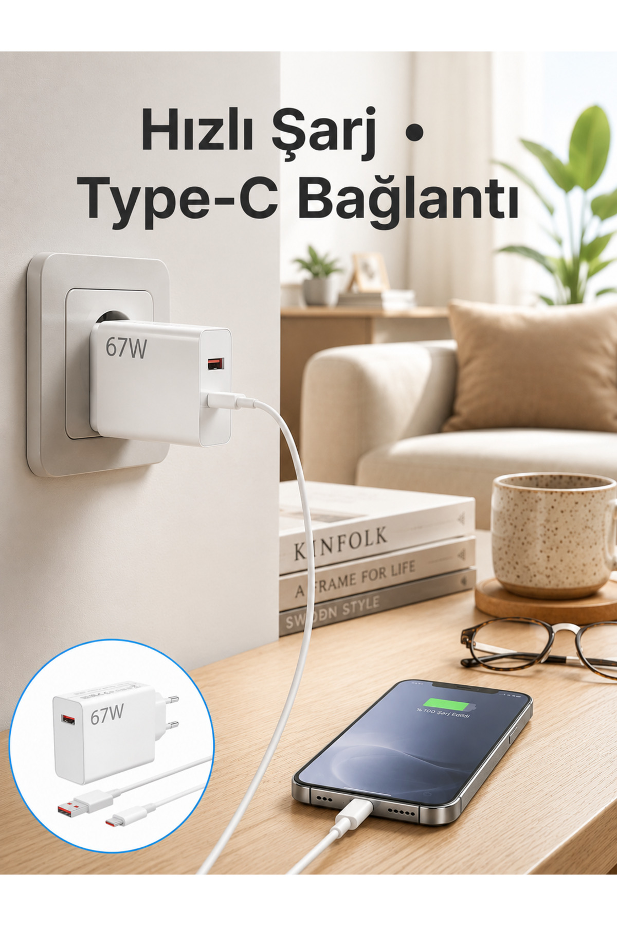 markentegra 67 Watt Hızlı Şarj Aleti Poco F2 F3 F4 Uyumlu Yeni Nesil