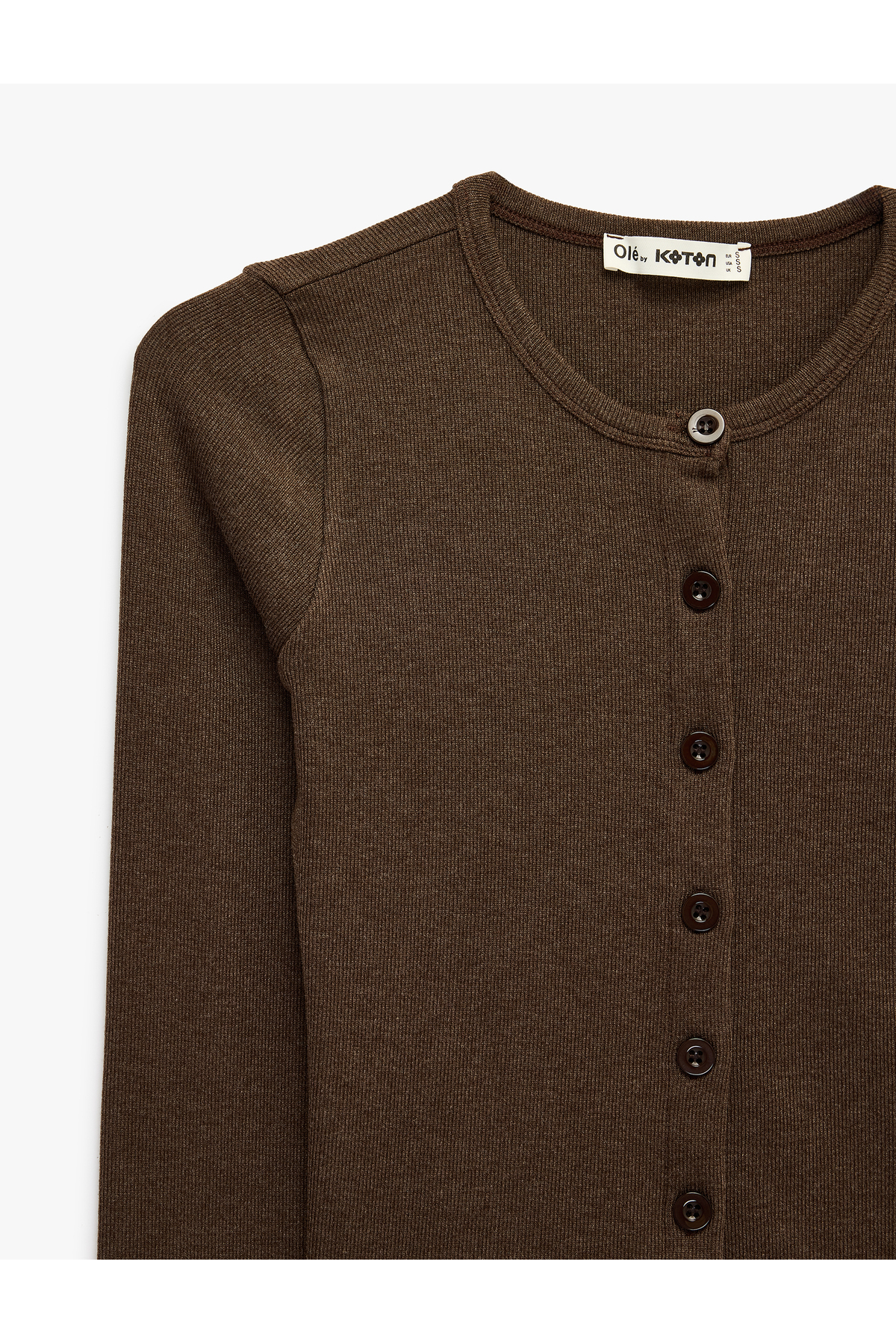 Koton Slim Fit Uzun Kollu Bisiklet Yaka Düğmeli Triko Hırka görsel 7