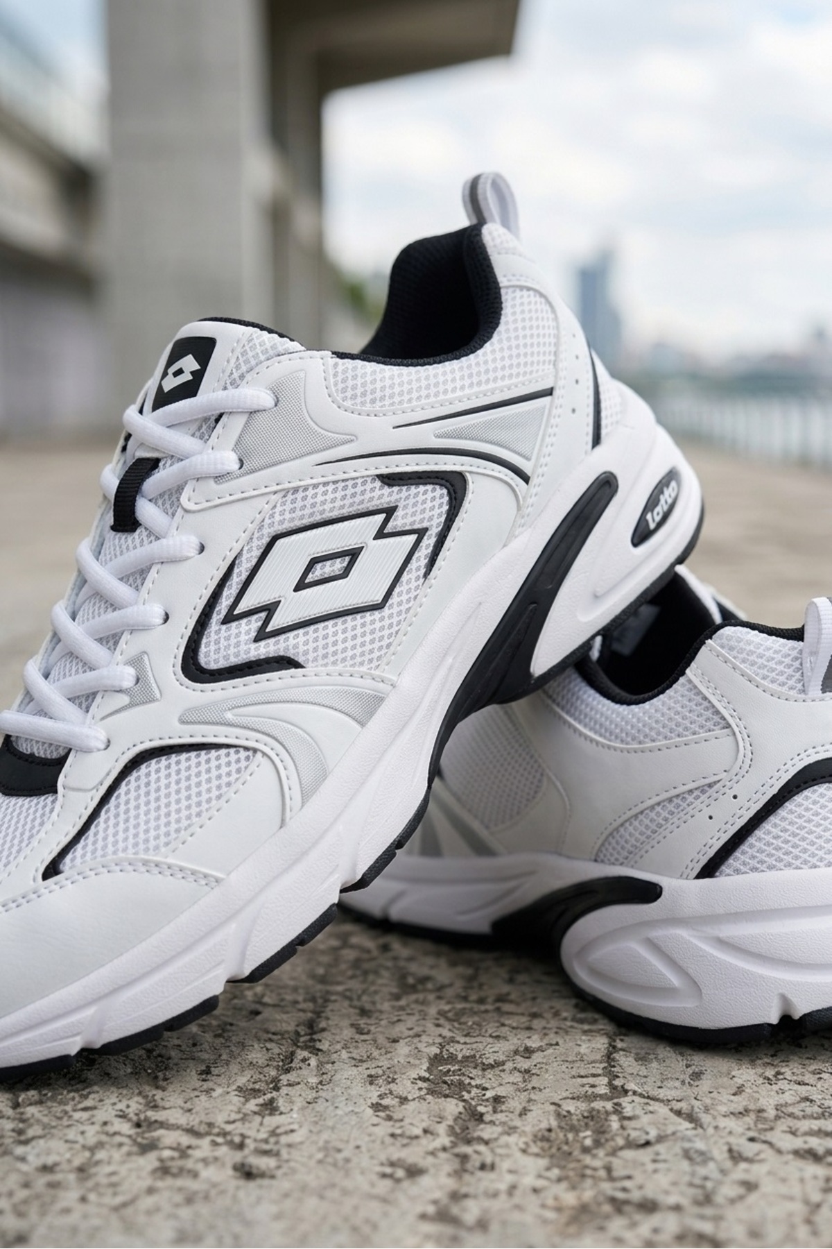 Lotto Athens 5Fx Memory Taban Yürüyüş Koşu Spor Ayakkabı Erkek Sneakers Beyaz görsel 8