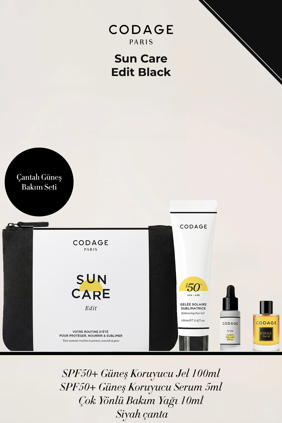 Sun Care Edit Black - Çantalı Güneş Bakım Seti — 3760215876032