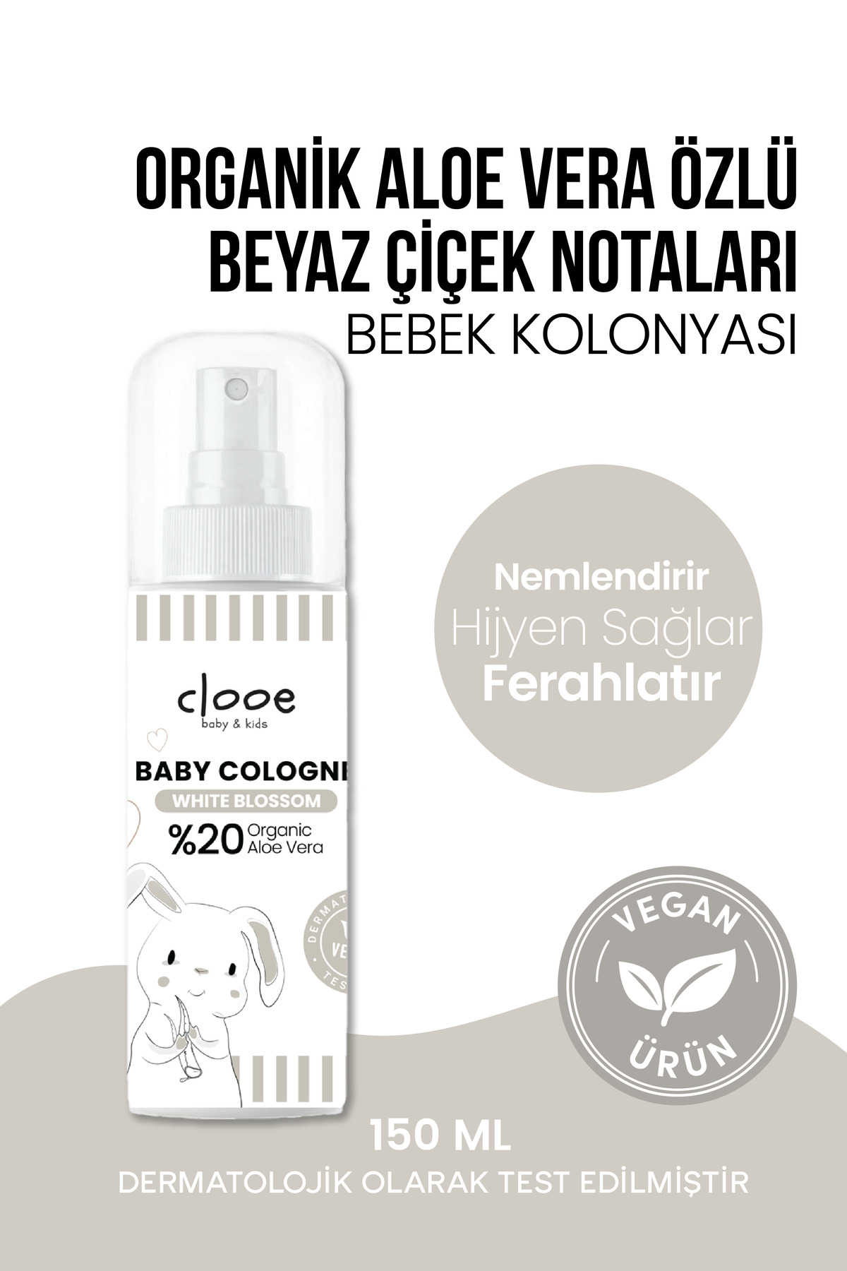 Vegan Bebek Kolonyası Seti Organik Aloe Vera Özlü Karma Paket 8x150ml — PKA053 — تصویر 7 از 8