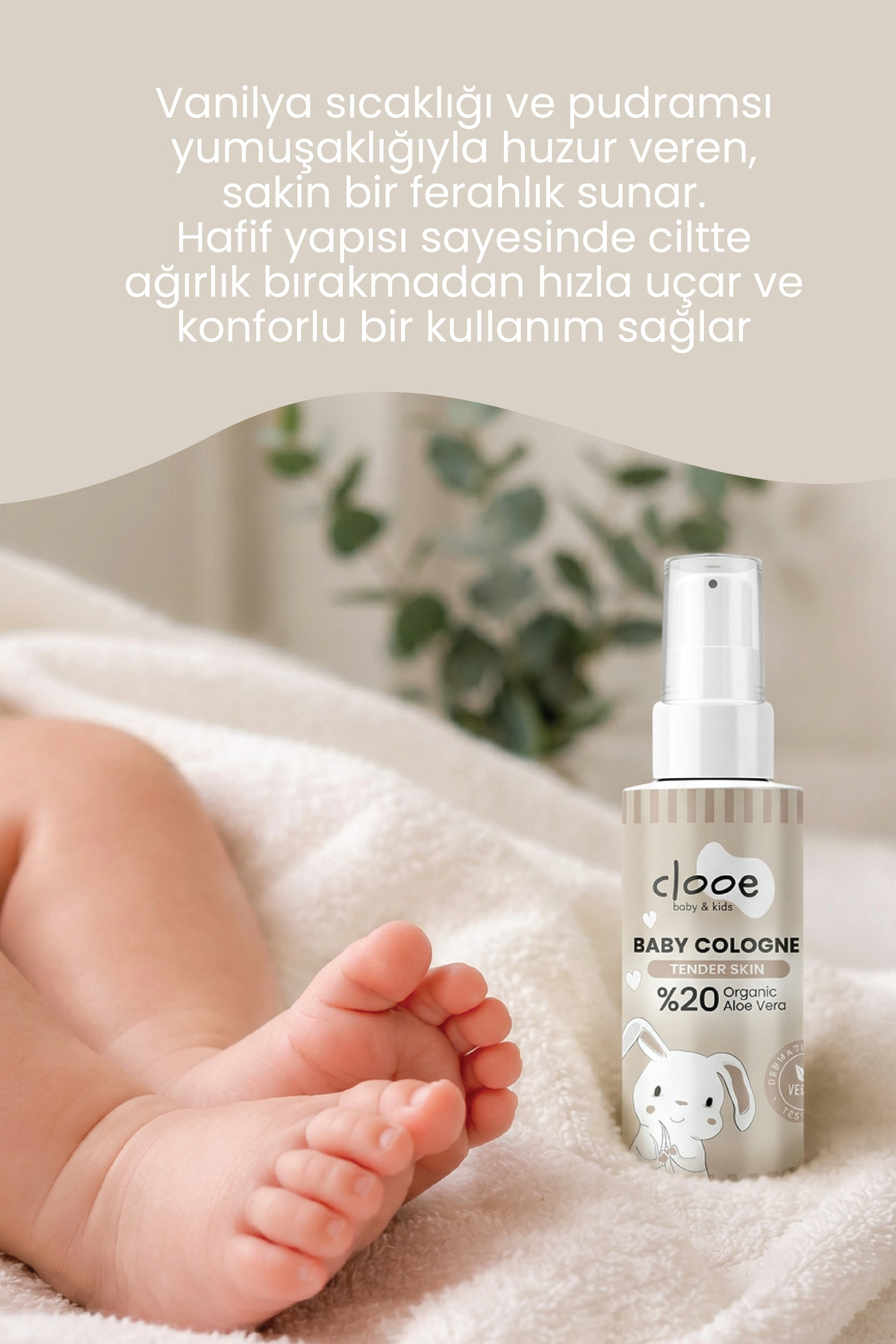 3'lü Bebek Kolonyası Tender Skin 40 ml - Pudramsı ve Yumuşak Notalı - Organik Aloe Vera Özlü - Vegan - Hızlı Kuruyan — PKA068 — تصویر 4 از 4