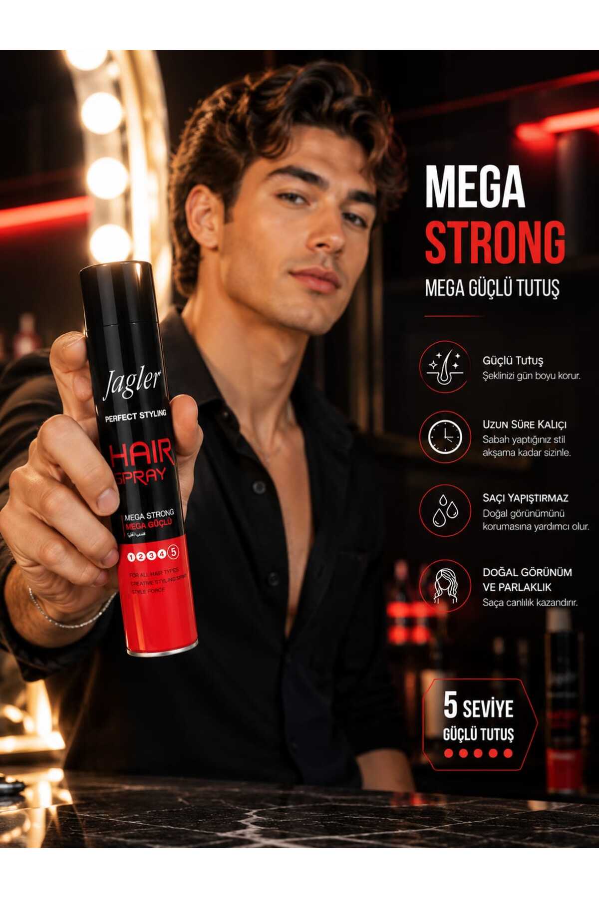 Jagler Perfect Styling Hair Spray – Mega Strong (Seviye 5) — JPER1 — تصویر 2 از 4