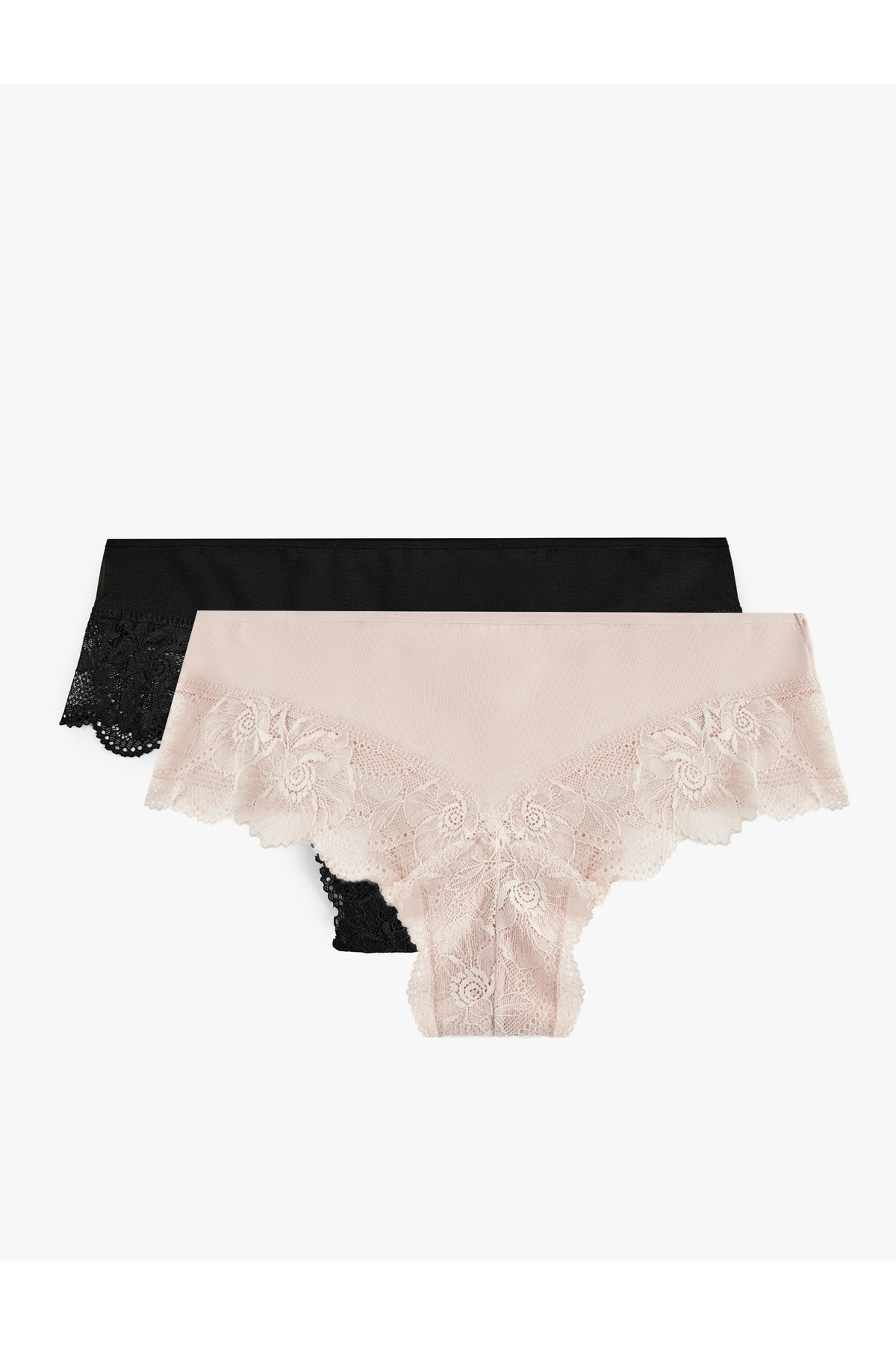 Koton Pamučne, udobne, čipkaste gaćice, set od 2 komada, brazilski stil