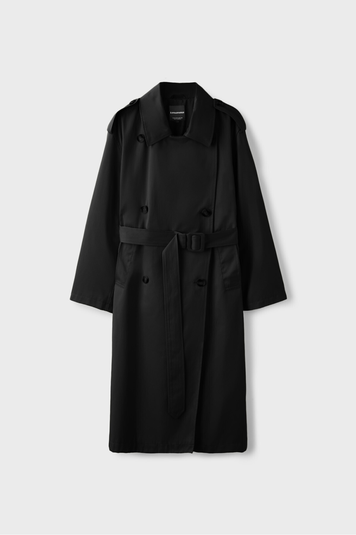 Stradivarius Basic uzun trençkot görsel 6