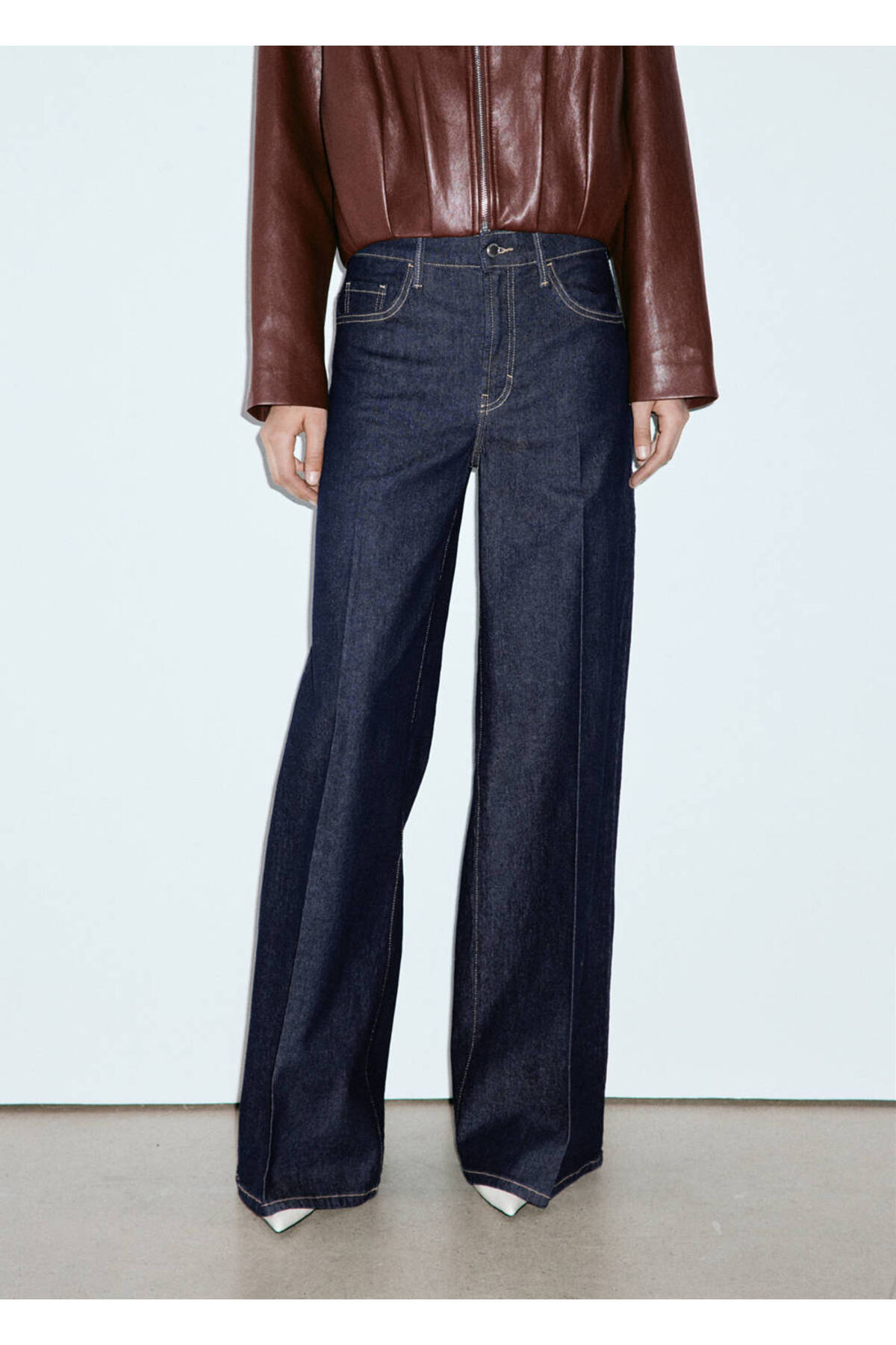 Yüksek belli wideleg jean pantolon