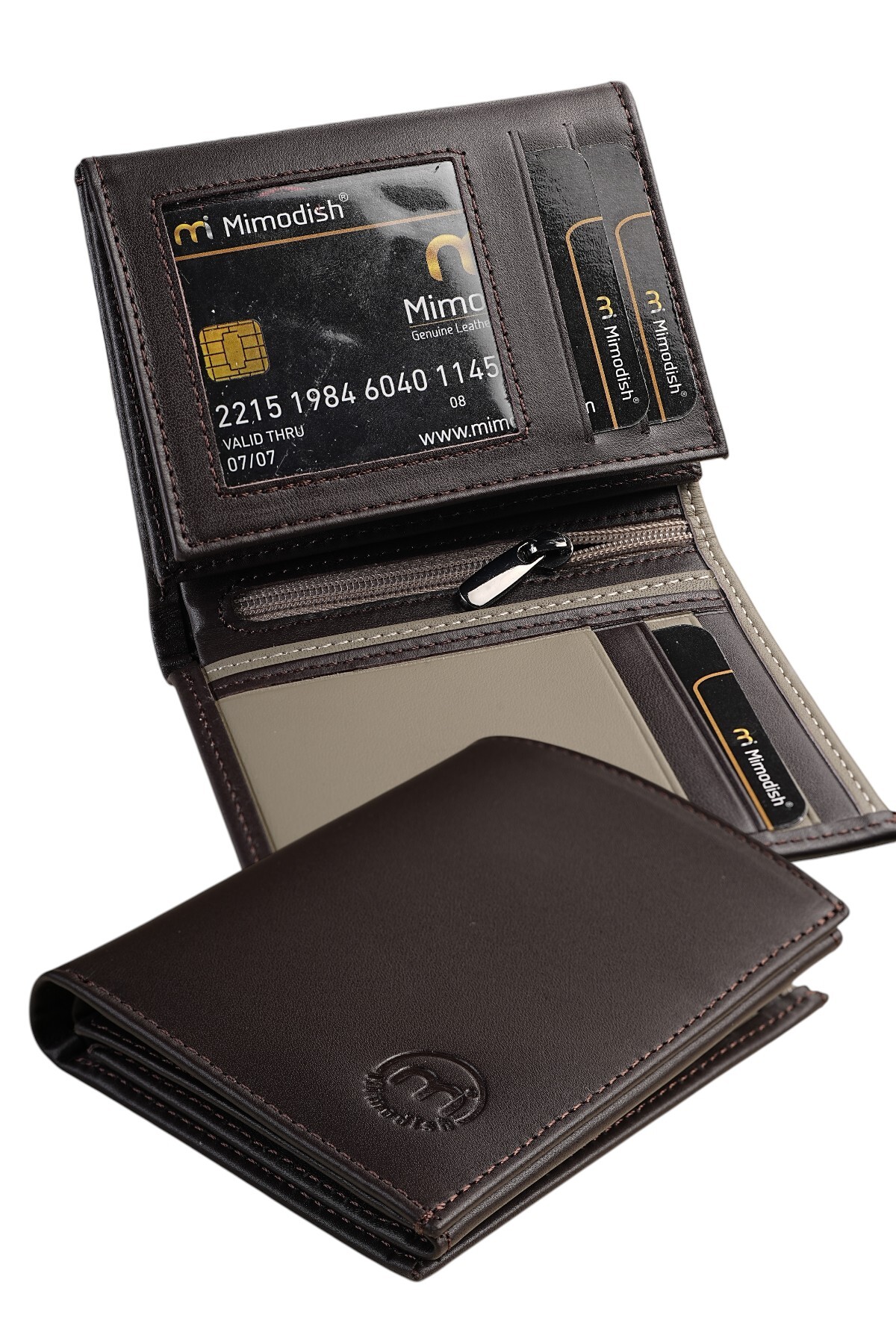 Mimodish Signature 1794 Genuine Leather Vertical Premium Minimal Men's Card Holder Wallet – 10 Year Stitching Guarantee