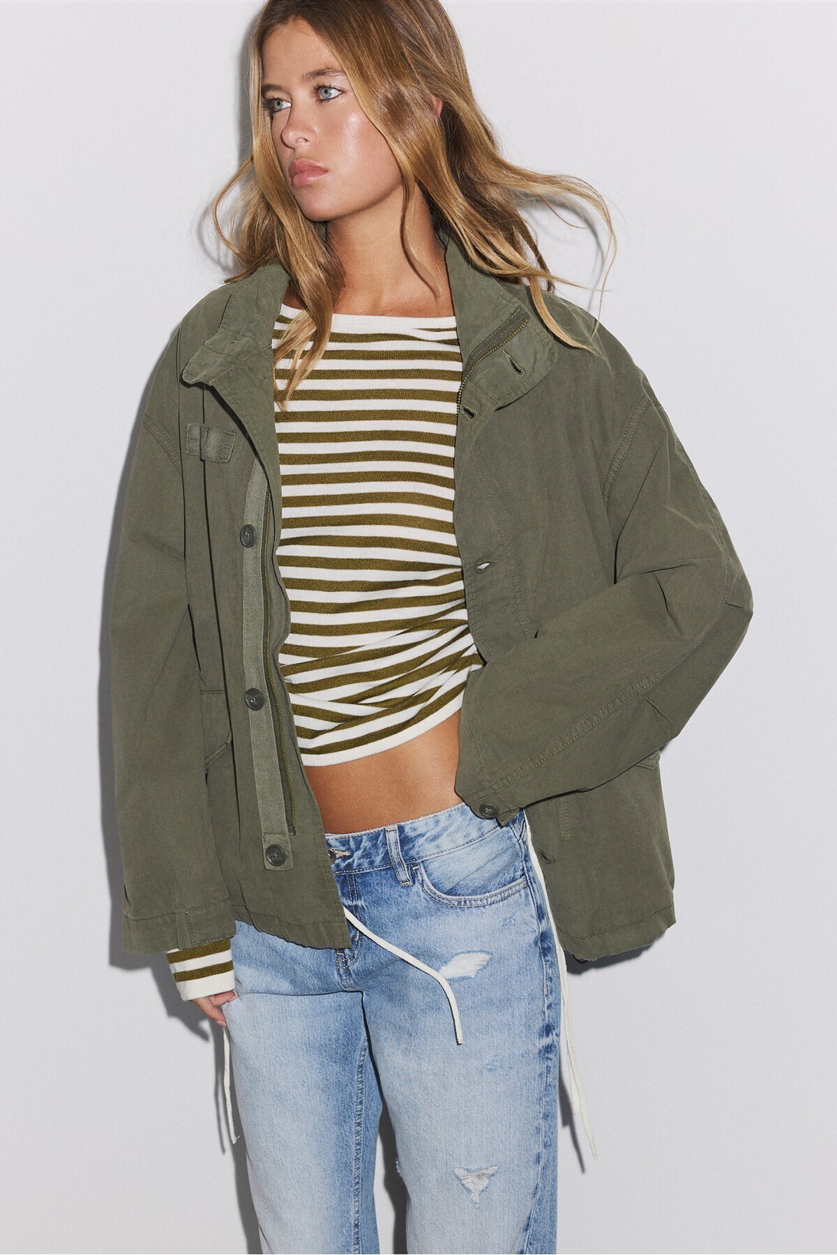 Stradivarius Kısa oversize ceket görsel 3