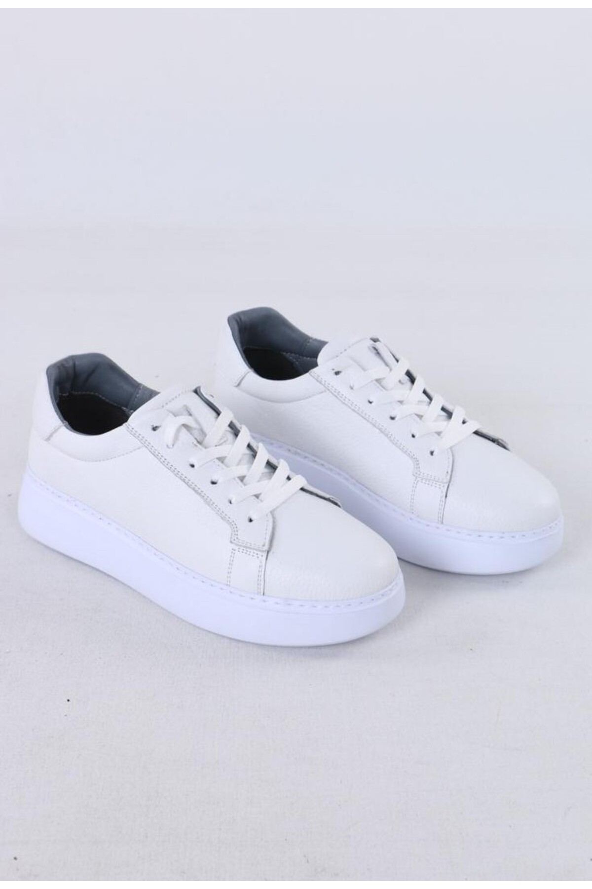 TROVIX Premium Beyaz Erkek Sneaker, %100 Hakiki Deri, Beyaz EVA Taban görsel 3