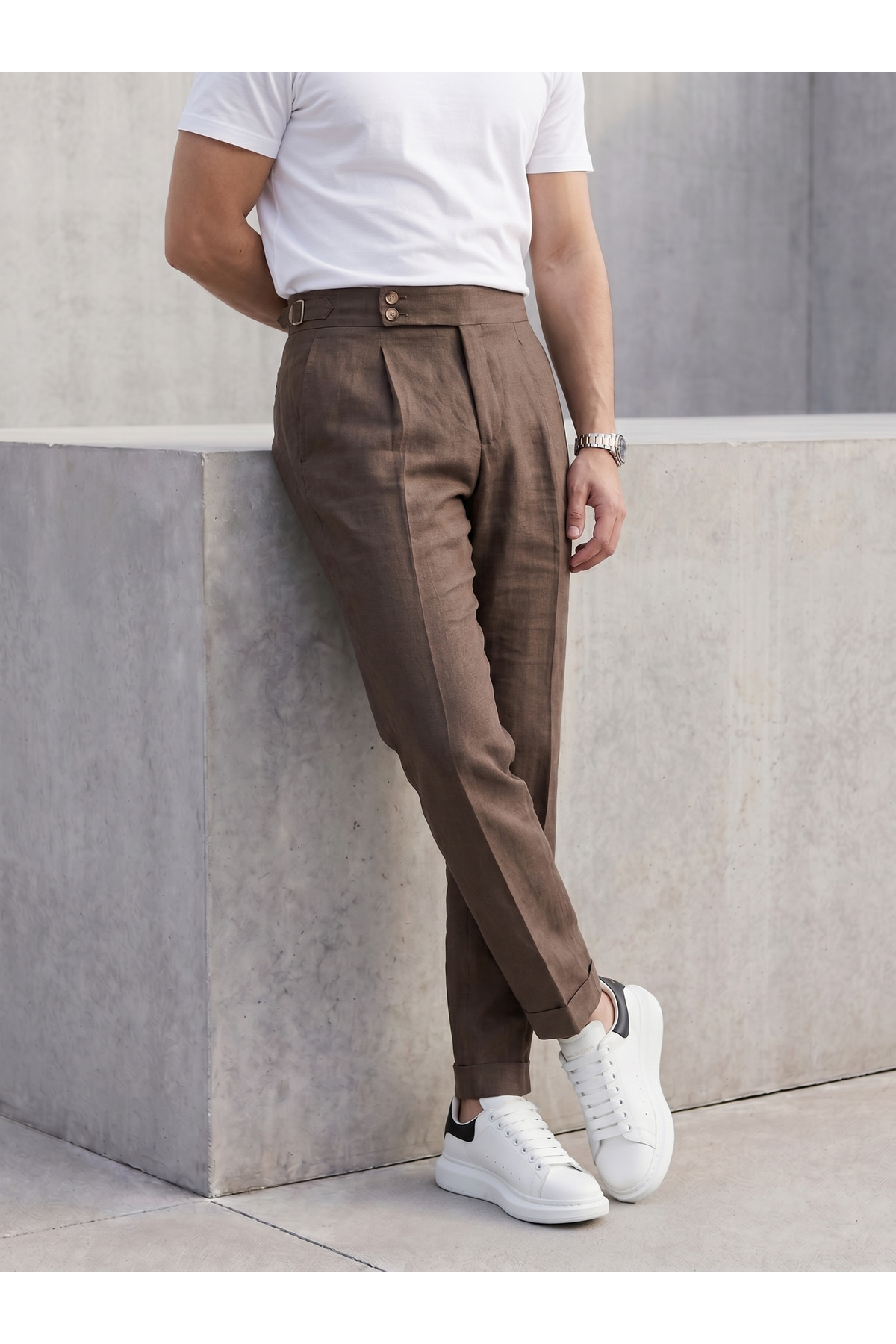 BASEL.CO Savior of Summer Stylish Linen Old Money Trousers