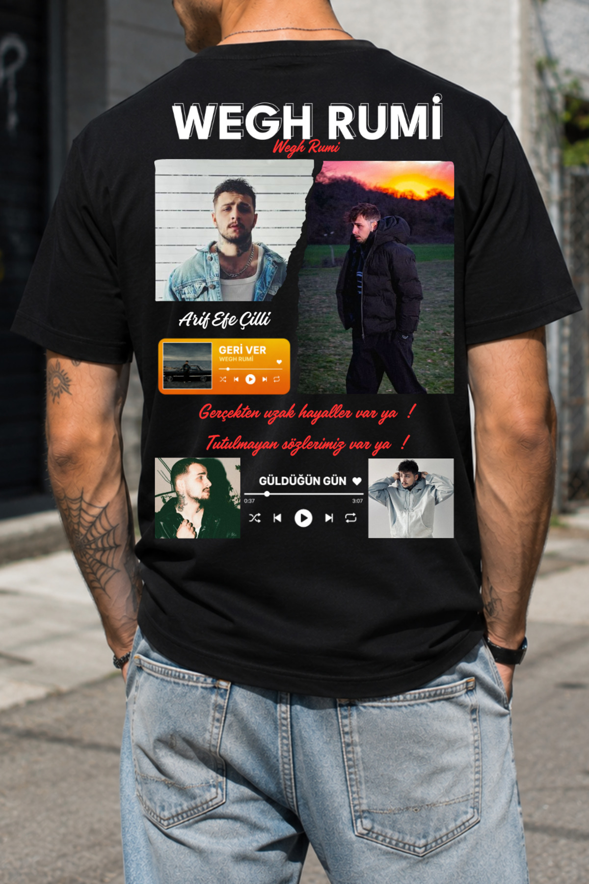 shidumanlar Wegh Rumi Unisex Bay/ Tişört, Özel Tasarım Baskılı Oversize Pamuklu Kısa Kollu T-Shirt tshirt tişört
